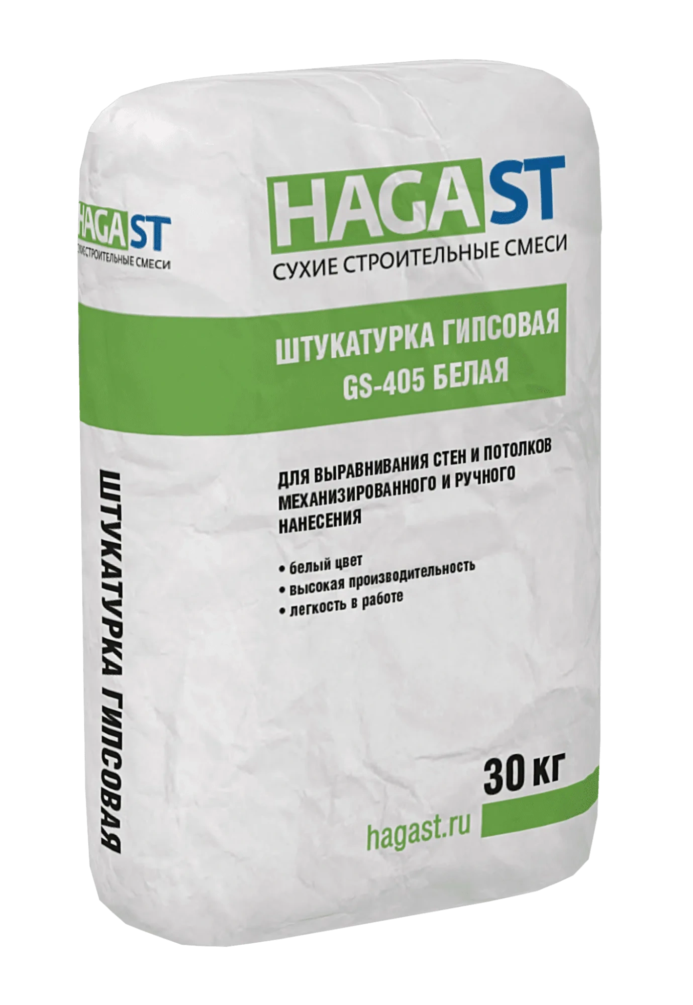 Штукатурка гипсовая HagaST GS-405 белая